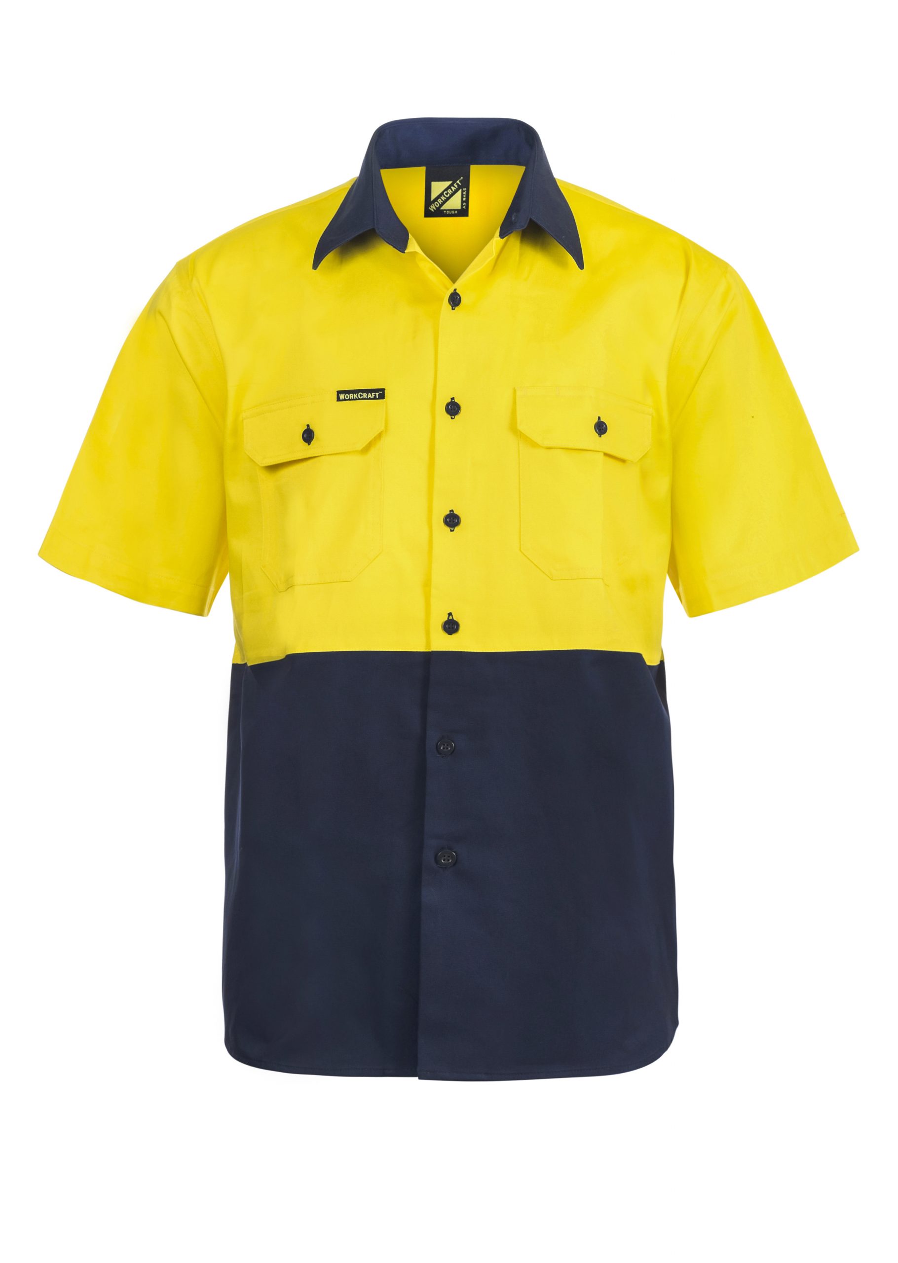 WS3023 Hi Vis Two Tone Short Sleeve Cotton Drill Shirt NY1