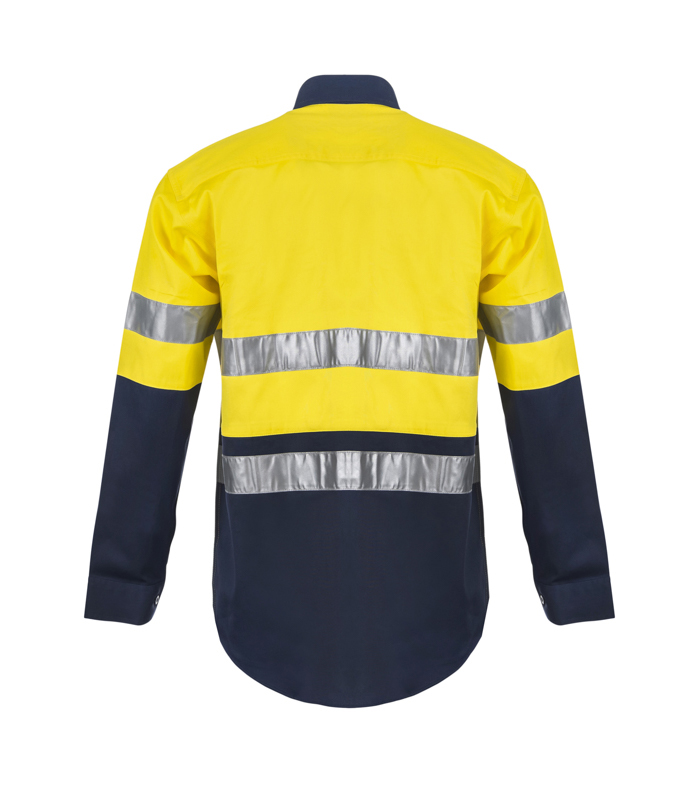 WS6030 Lightweight Hi Vis Two Tone Long Sleeve Cotton Drill Shirt with CSR Tape NY2