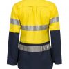 WSL501 Ladies Hi Vis Two Tone Long Sleeve Cotton Drill Shirt With CSR Tape NY2