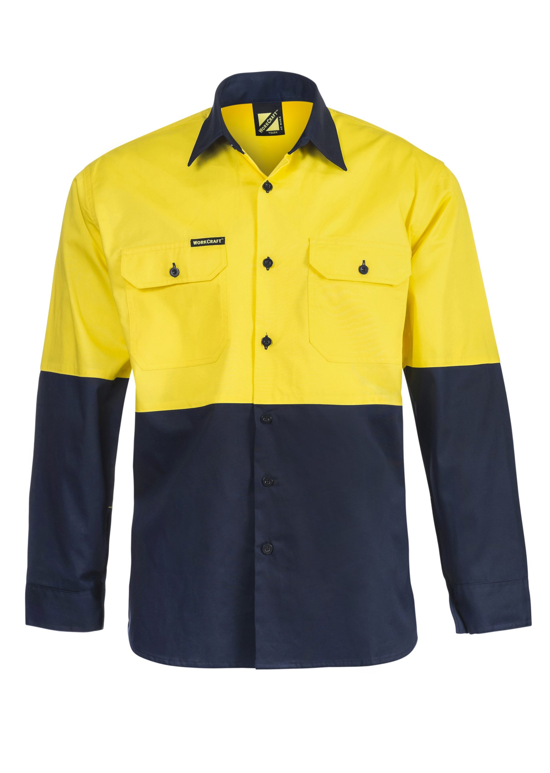 WS4247 Lightweight Hi Vis Two Tone Long Sleeve Vented Cotton Drill Shirt NY1