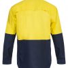 WS4247 Lightweight Hi Vis Two Tone Long Sleeve Vented Cotton Drill Shirt NY2