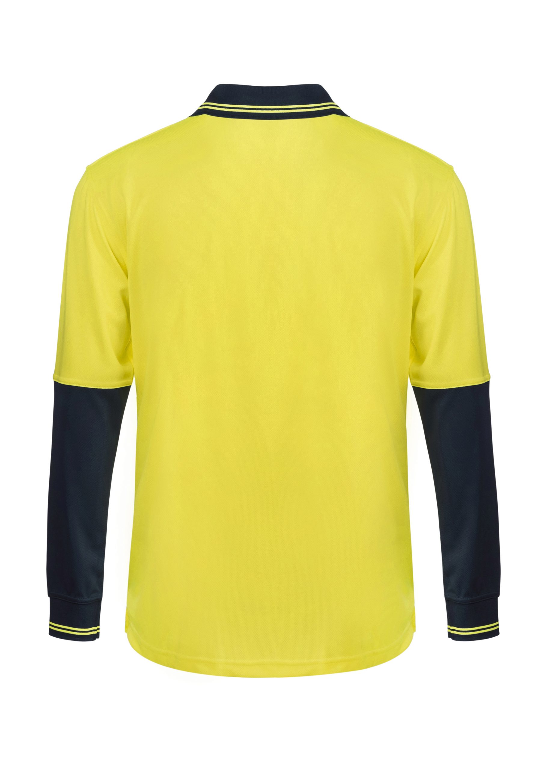 WSP202 HI VIS TWO TONE LONG SLEEVE MICROMESH POLO WITH POCKET NY2