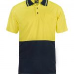 WSP201 HI VIS TWO TONE SHORT SLEEVE MICROMESH POLO WITH POCKET NY1