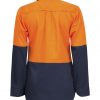 WSL502 Ladies Lightweight Long Sleeve Half Placket Cotton Drill Shirt with Contrast Buttons NO2