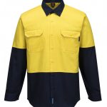 MS901 - Hi-Vis Cotton Two Tone Regular Weight Long Sleeve Shirt Y2