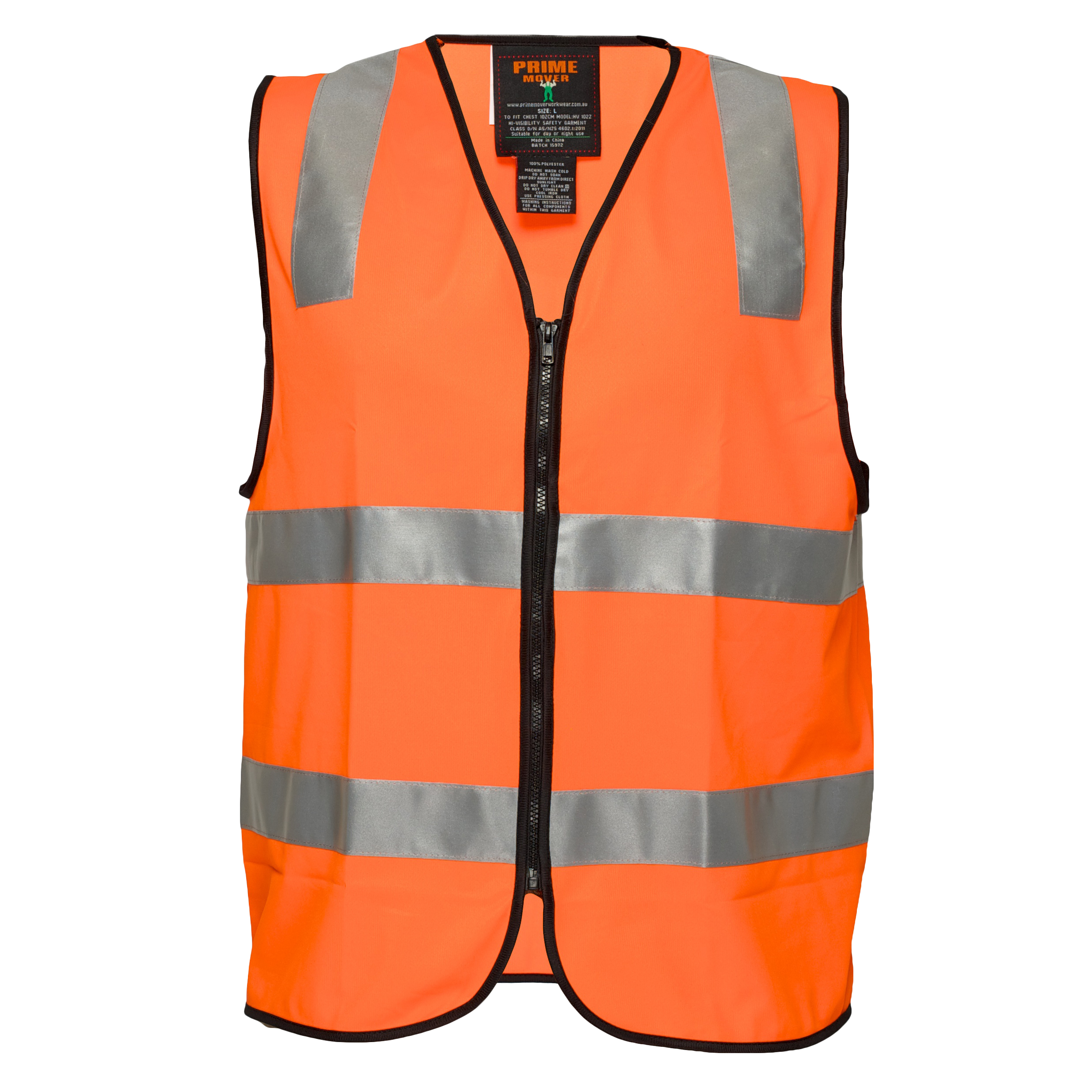 MZ102 Day/Night Safety Vest with Tape with Zip O1
