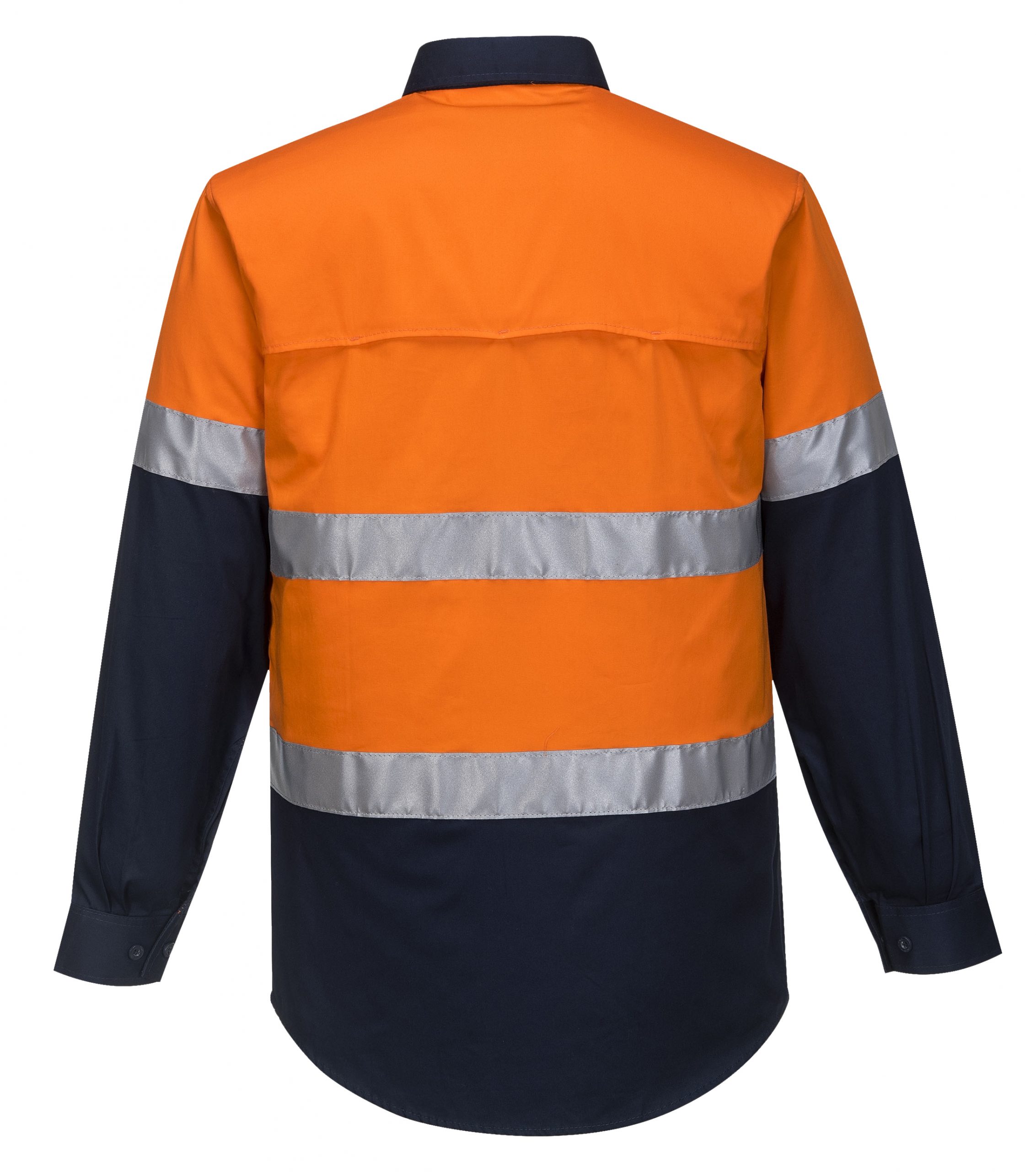 MA801 - Hi-Vis Two Tone Cotton Lightweight Long Sleeve Shirt with Tape ORG2