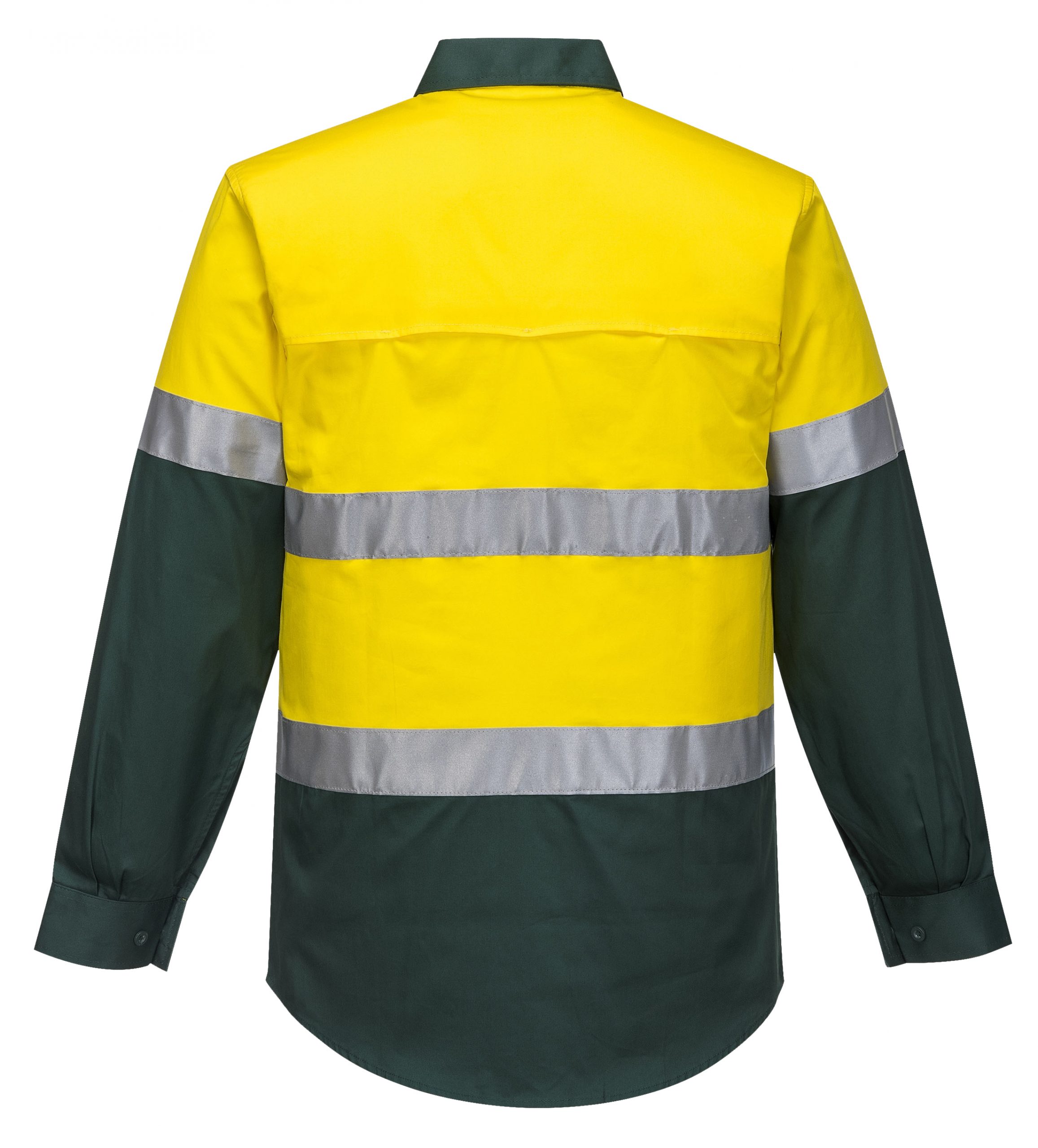 MA801 - Hi-Vis Two Tone Cotton Lightweight Long Sleeve Shirt with Tape GRE2