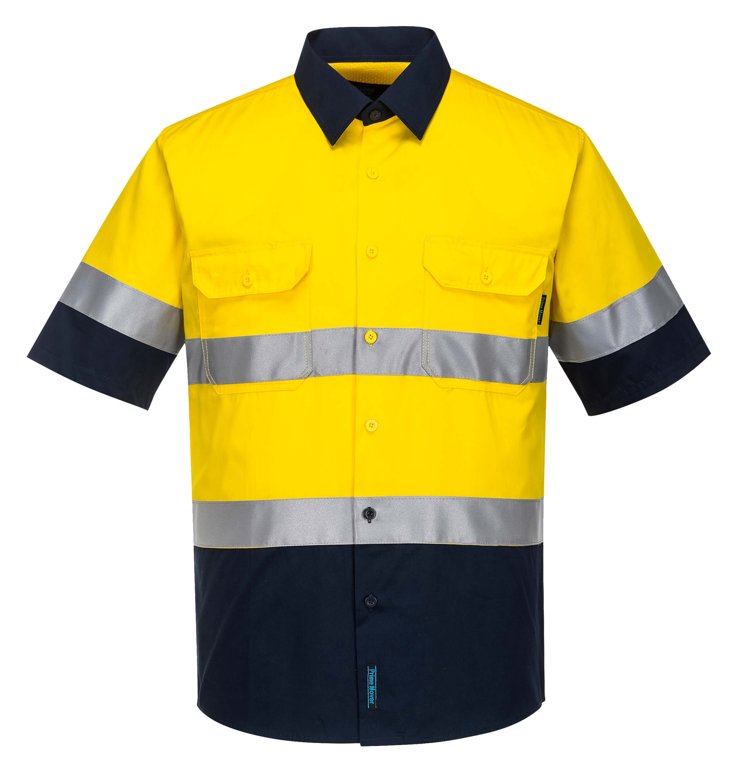 MA802 - Hi-Vis Two Tone Cotton Lightweight Short Sleeve Shirt with Tape YN