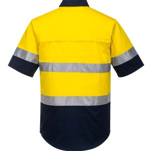 MA802 - Hi-Vis Two Tone Cotton Lightweight Short Sleeve Shirt with Tape YN2