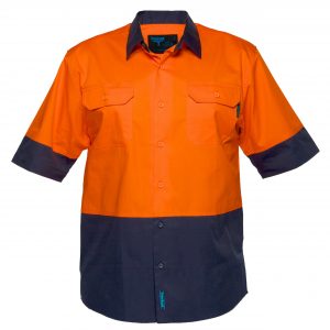 MS802 - Hi-Vis Cotton Two Tone Lightweight Short Sleeve Shirt O