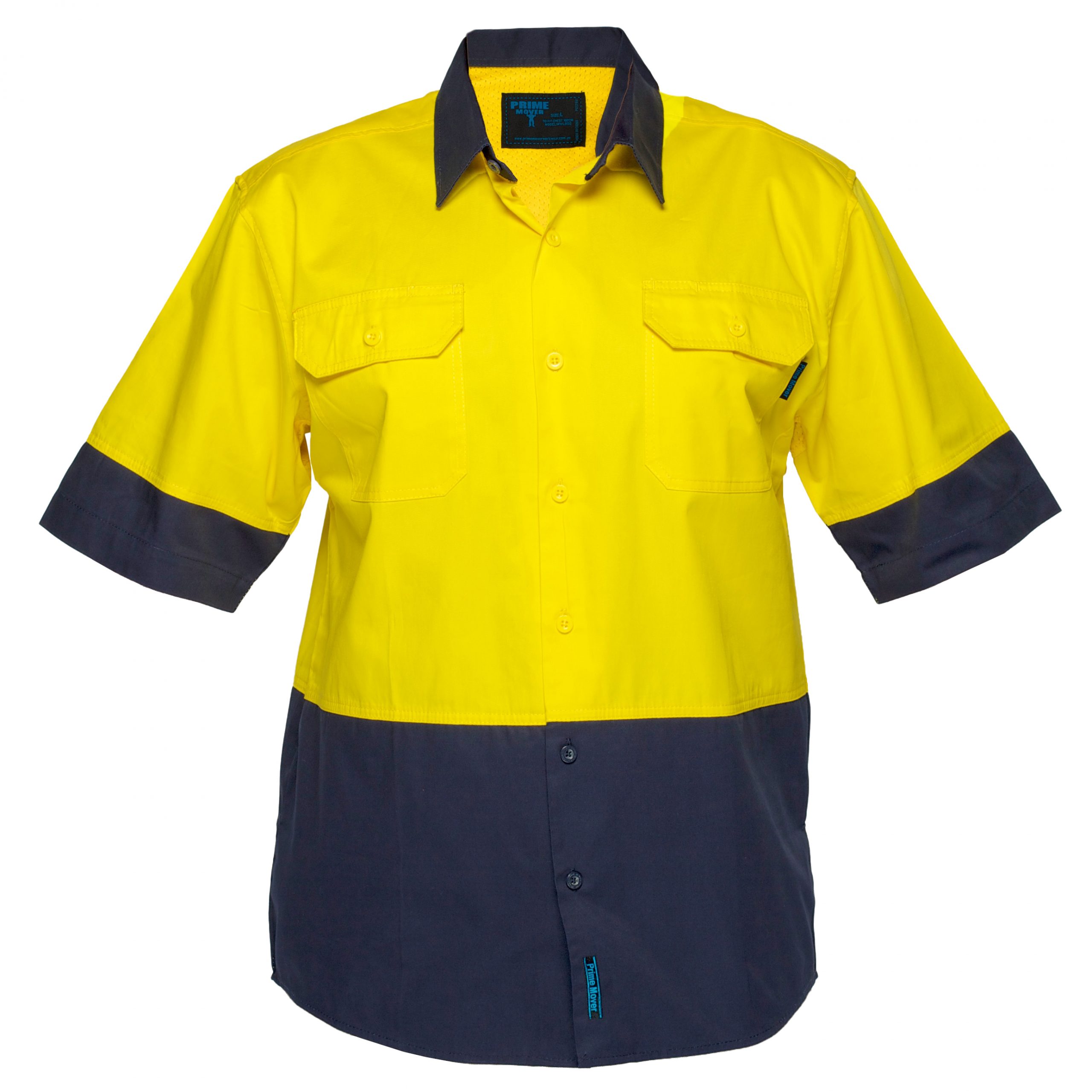 MS802 - Hi-Vis Cotton Two Tone Lightweight Short Sleeve Shirt Y