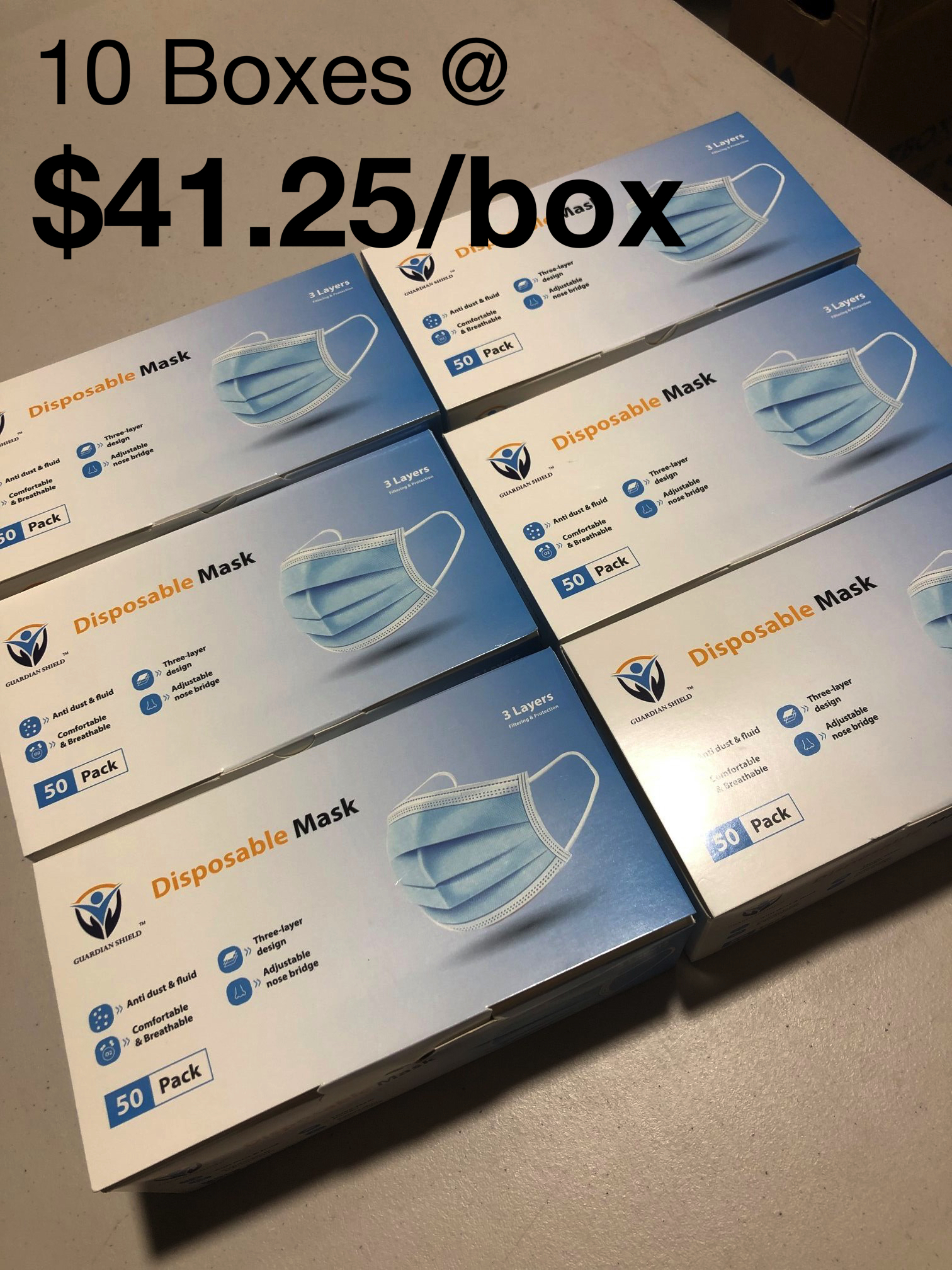 3-Ply Masks 10 Boxes