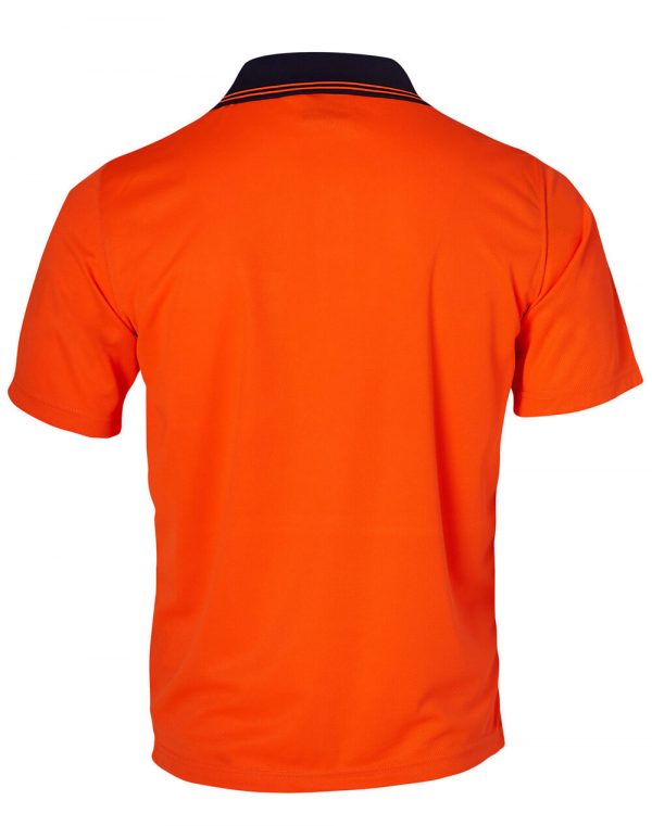 SW01CD High Visibility CoolDry Short Sleeve Polo ON Back