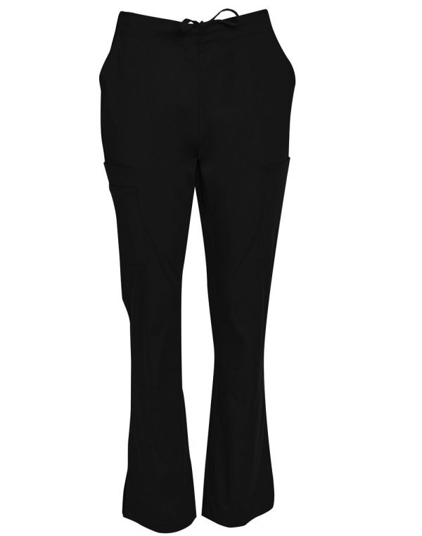 Semi-Elastic Waist Tie Solid Colour Scrub Pants (M9710/M9720) BLK