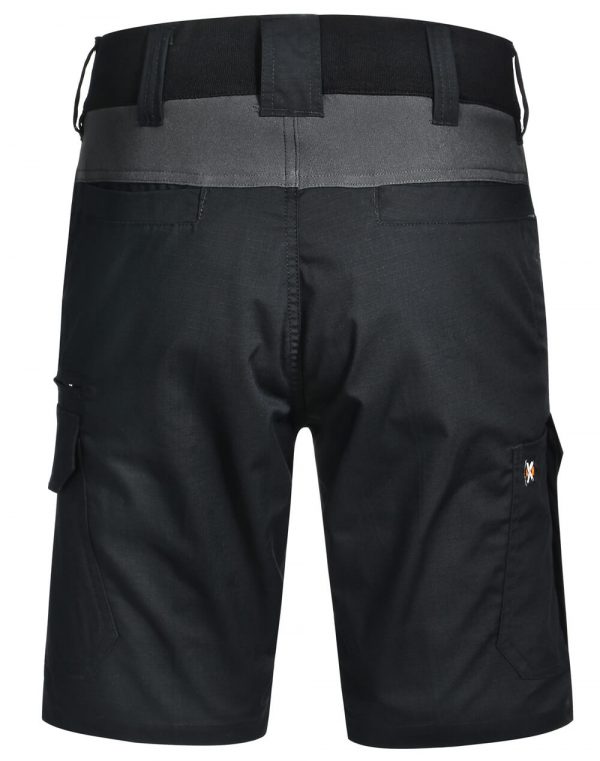 WP25 Unisex Ripstop Stretch Work Shorts BLK Back