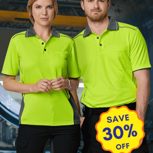 Unisex Hi-Vis Bamboo Charcoal Vented Short Sleeve Polo (SW79) 30%