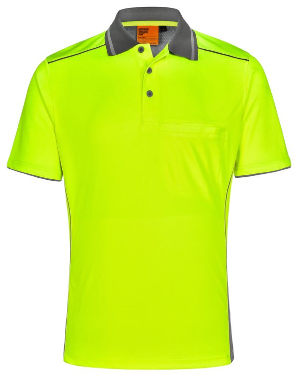 Unisex Hi-Vis Bamboo Charcoal Vented Short Sleeve Polo (SW79) YEL