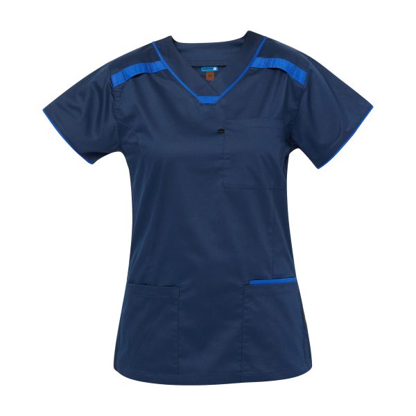 Women's Stretch Scrub Top (M88026) Navy/Blue