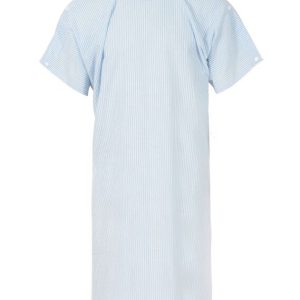 Seersucker Gown with Shoulder Studs (M81700)