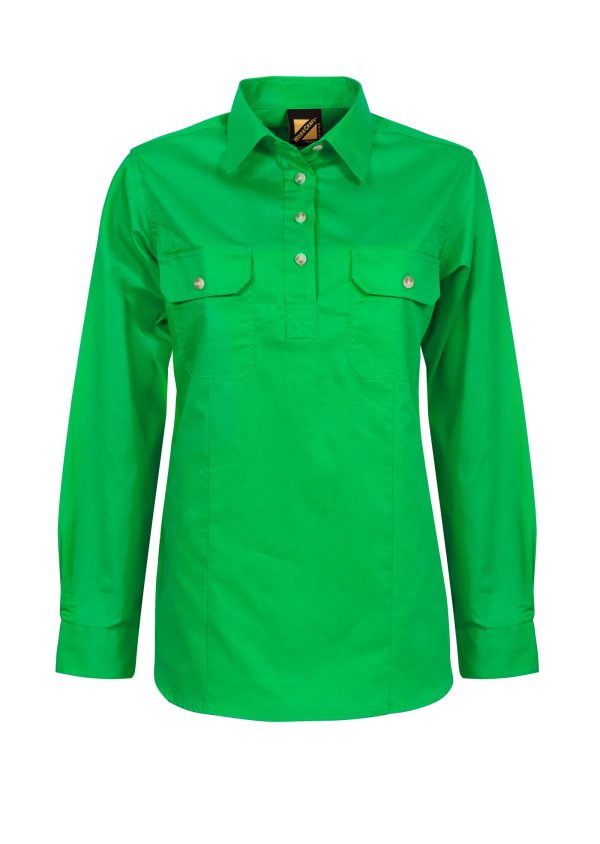 Ladies Closed Front Shirt (WSL505) Electric Green