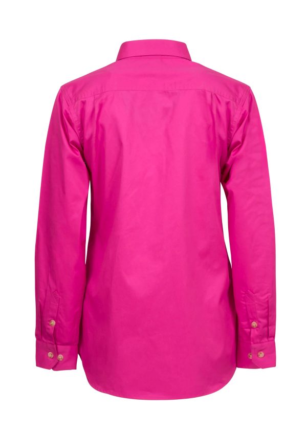 Ladies Closed Front Shirt (WSL505) Pink rear